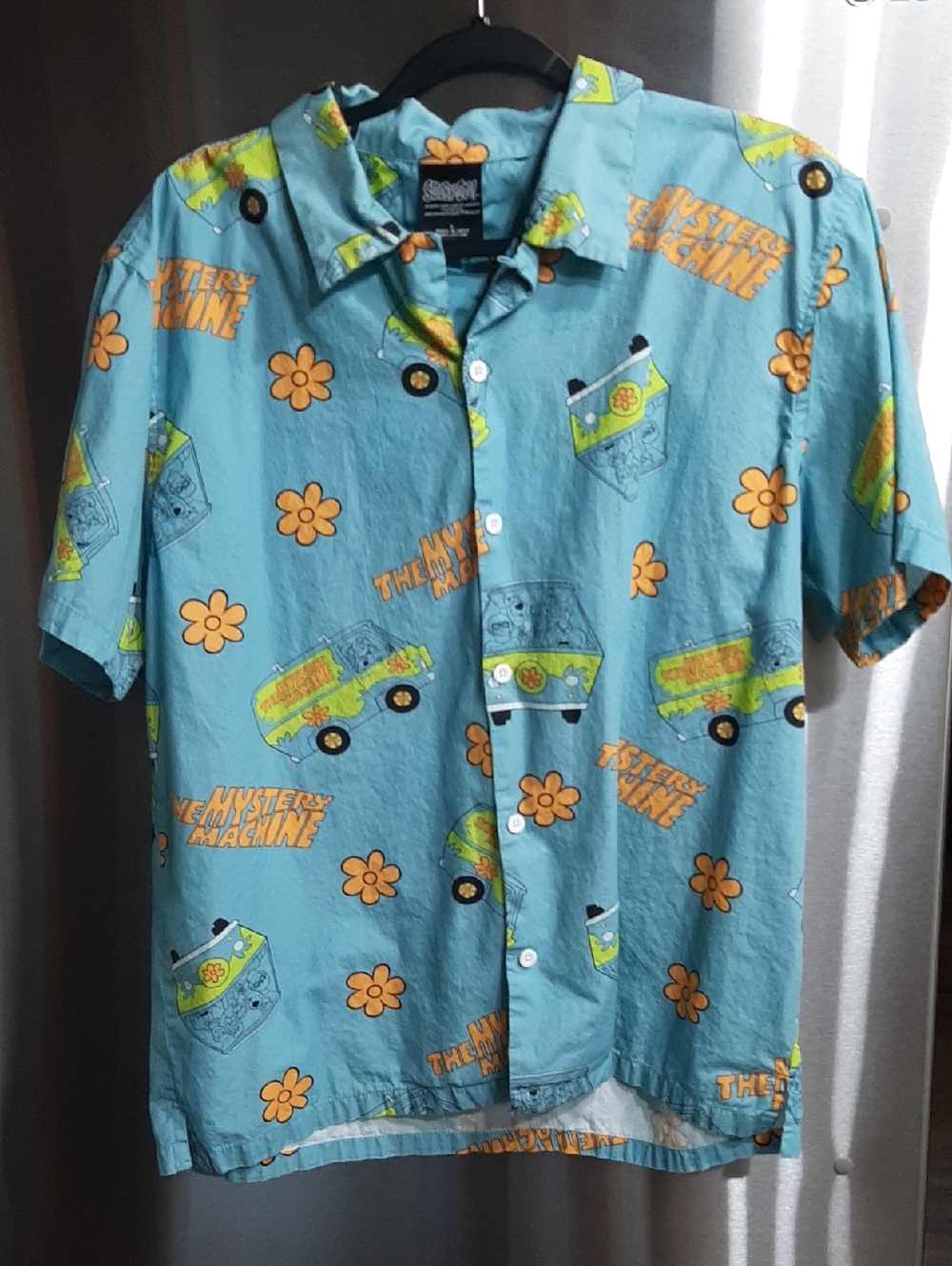 NWOT! Scooby Doo Mens Button Down Mystery Machine Shirt Sz Large